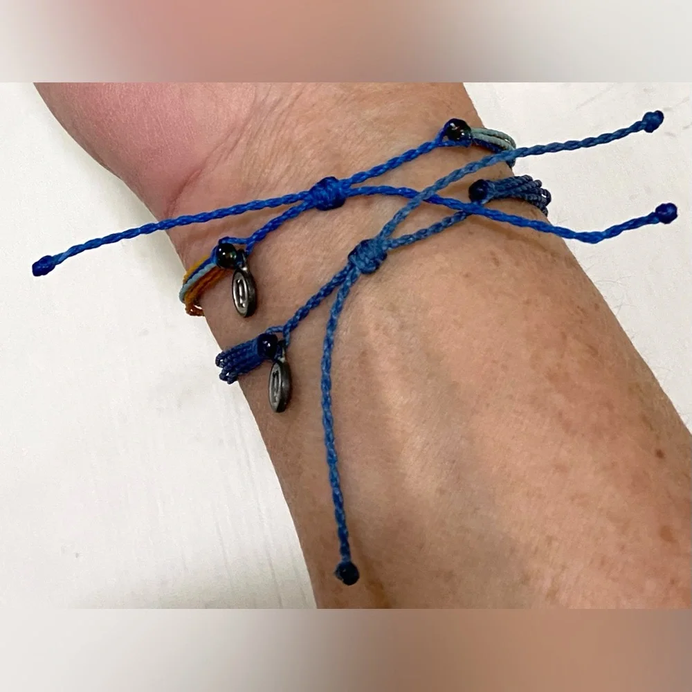 Pura Vida Blue Orange Original String Bracelets Boho Y2K Coastal Summer Beach